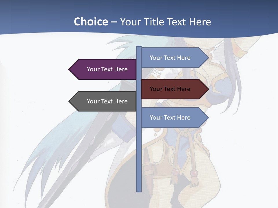 An Anime Character With A Sword In Her Hand PowerPoint Template