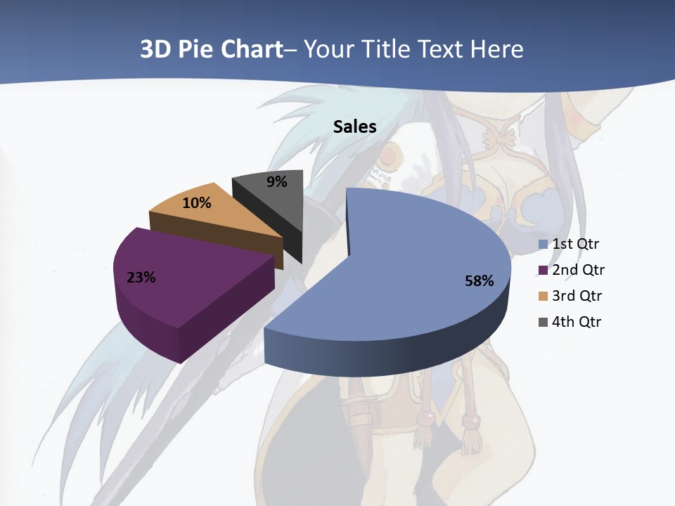 An Anime Character With A Sword In Her Hand PowerPoint Template