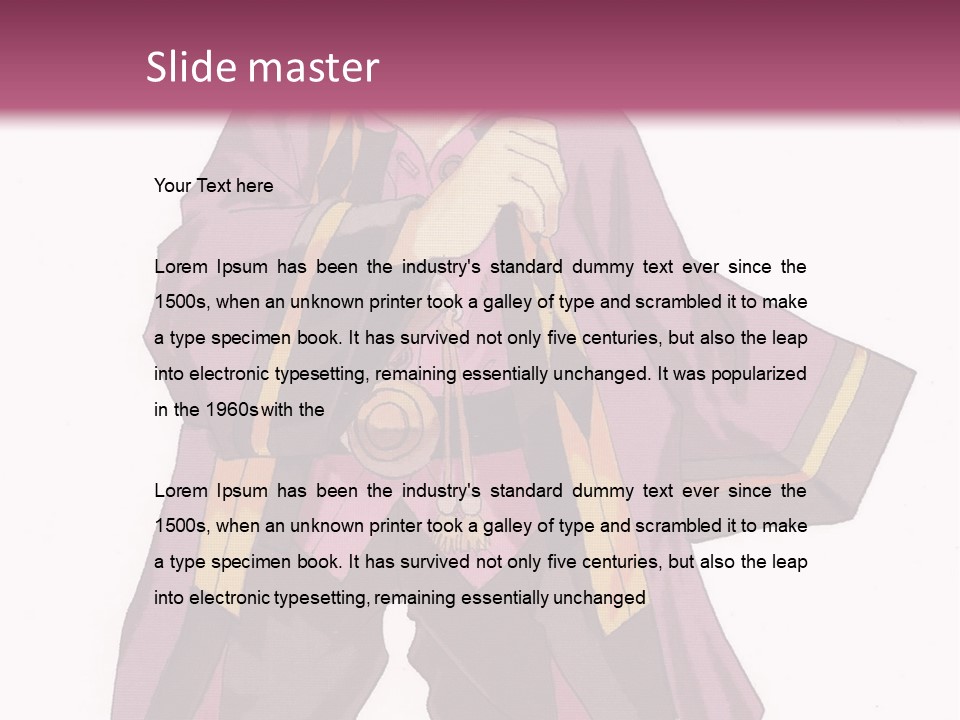 A Man In A Purple Outfit With A Pink Background PowerPoint Template