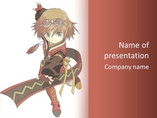 An Anime Character Is Holding A Sword In Her Hand PowerPoint Template
