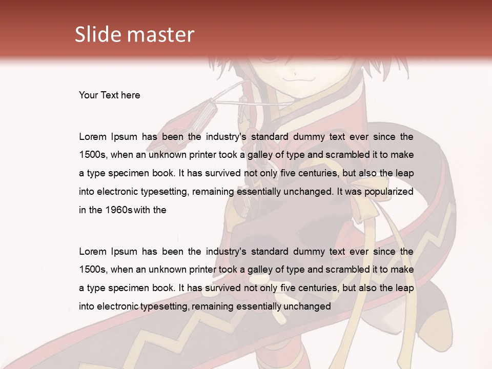 An Anime Character Is Holding A Sword In Her Hand PowerPoint Template