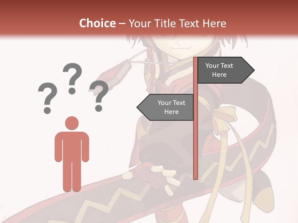 An Anime Character Is Holding A Sword In Her Hand PowerPoint Template