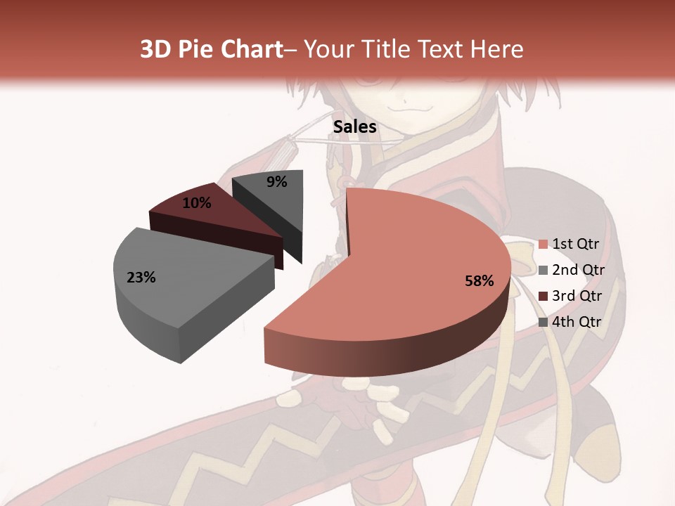 An Anime Character Is Holding A Sword In Her Hand PowerPoint Template