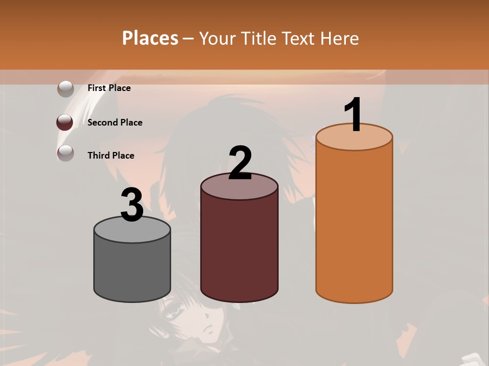 A Couple Of Anime Characters In Front Of An Orange Background PowerPoint Template