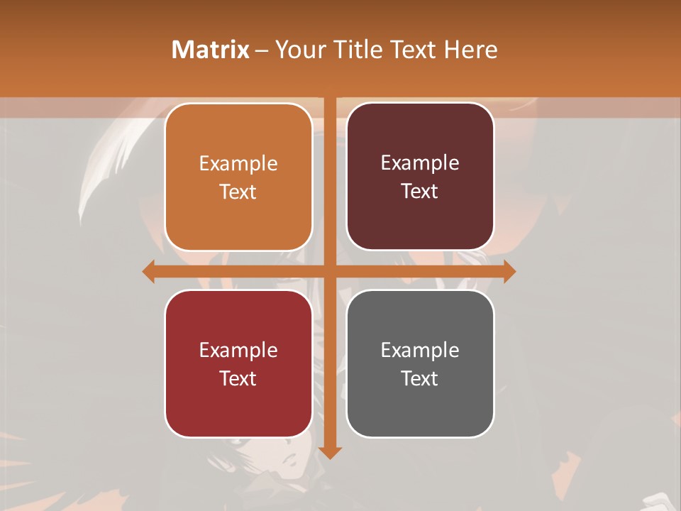 A Couple Of Anime Characters In Front Of An Orange Background PowerPoint Template