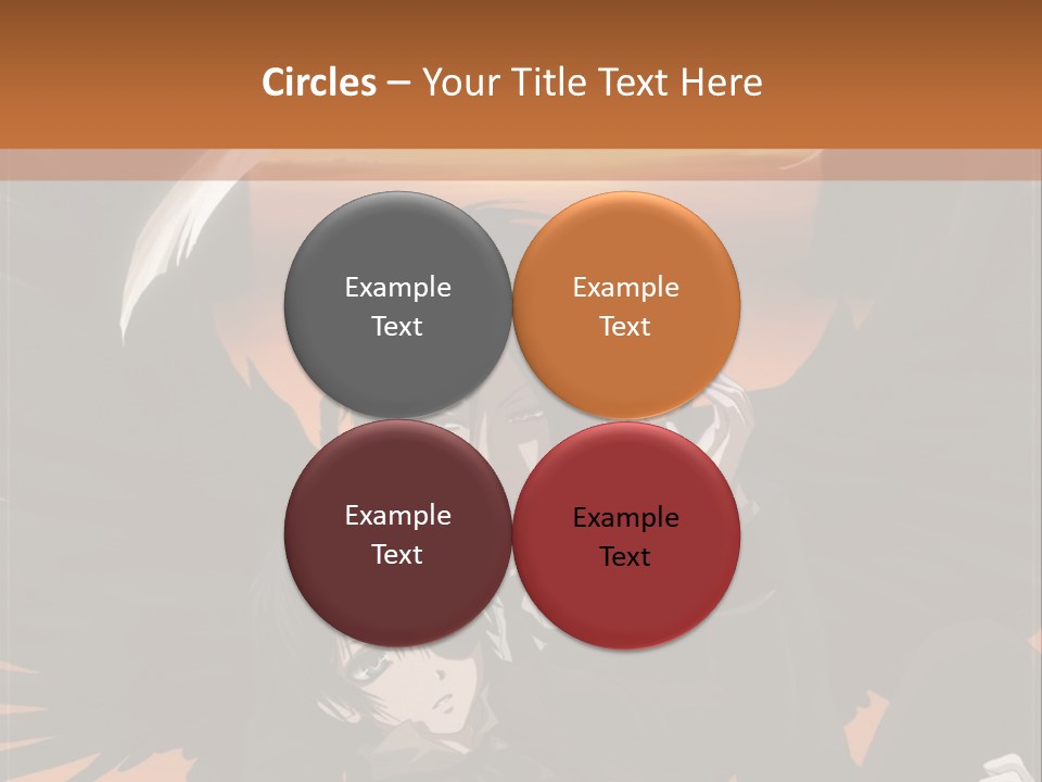 A Couple Of Anime Characters In Front Of An Orange Background PowerPoint Template