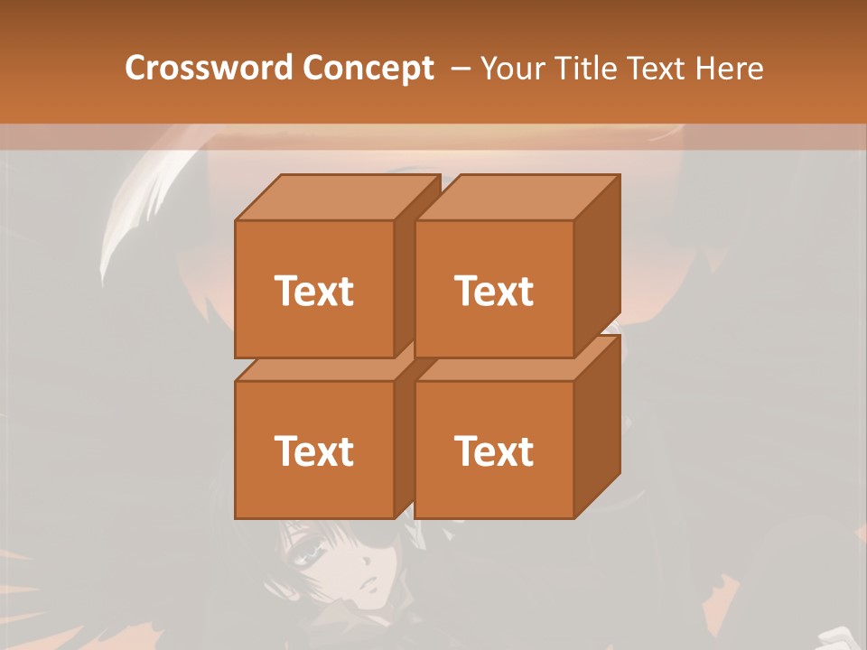 A Couple Of Anime Characters In Front Of An Orange Background PowerPoint Template