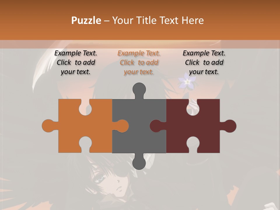 A Couple Of Anime Characters In Front Of An Orange Background PowerPoint Template