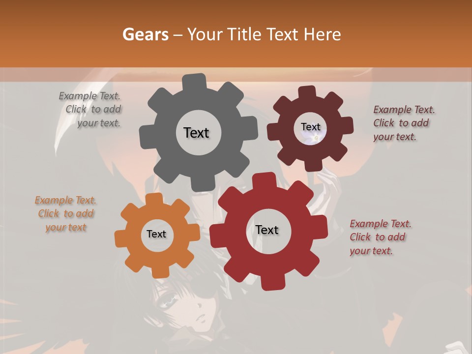 A Couple Of Anime Characters In Front Of An Orange Background PowerPoint Template