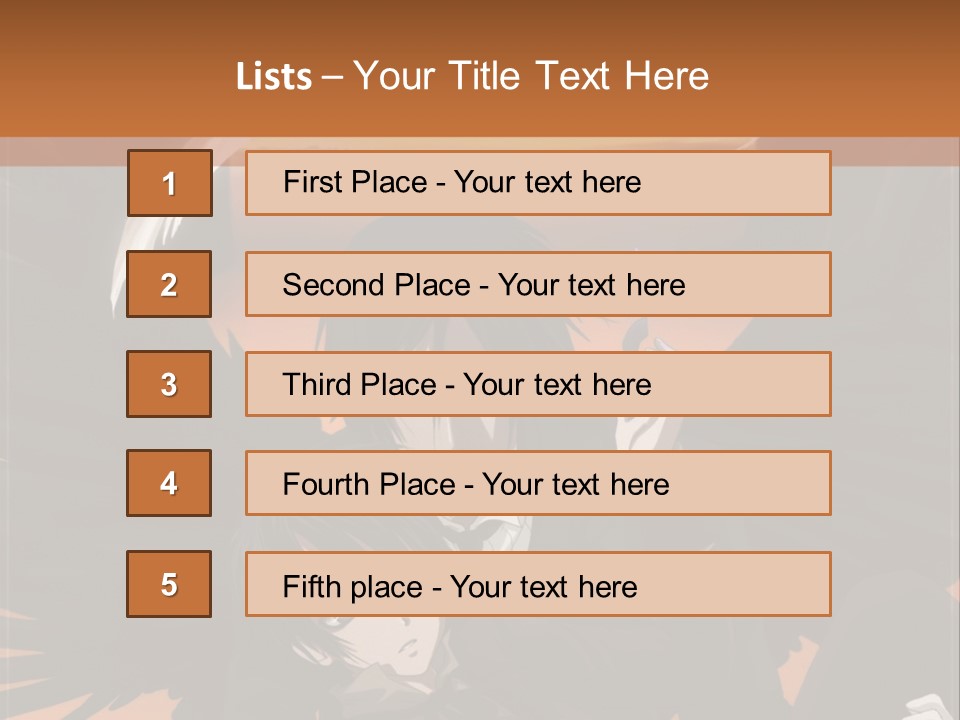 A Couple Of Anime Characters In Front Of An Orange Background PowerPoint Template