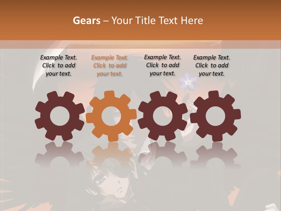 A Couple Of Anime Characters In Front Of An Orange Background PowerPoint Template