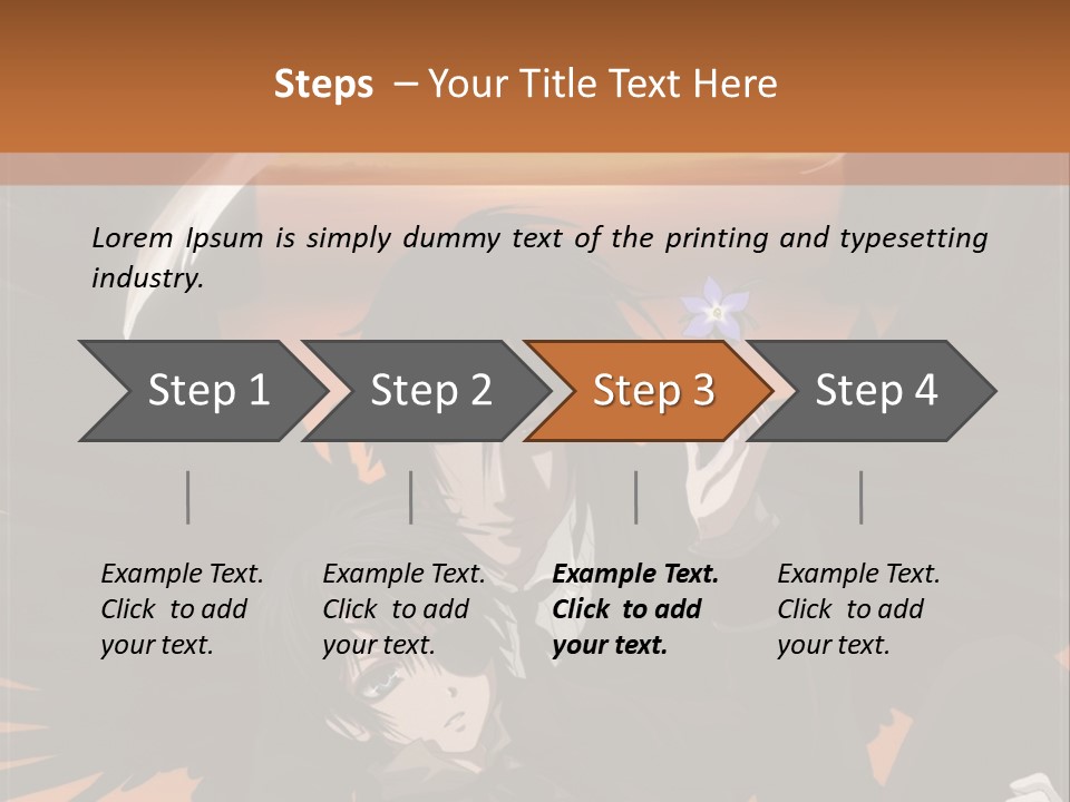 A Couple Of Anime Characters In Front Of An Orange Background PowerPoint Template