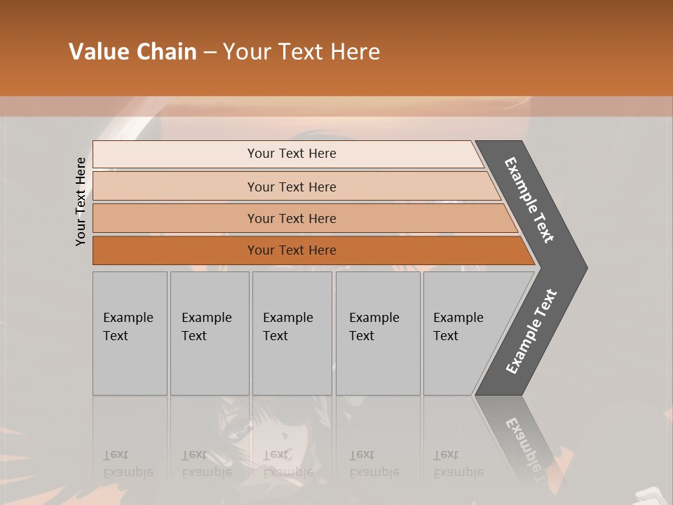 A Couple Of Anime Characters In Front Of An Orange Background PowerPoint Template