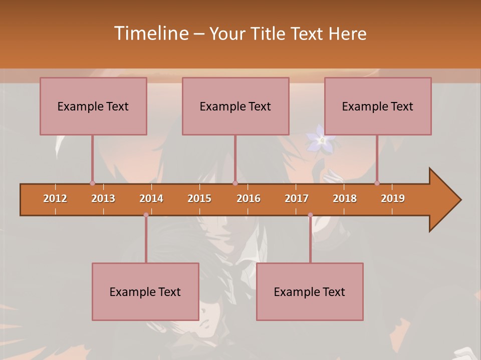 A Couple Of Anime Characters In Front Of An Orange Background PowerPoint Template
