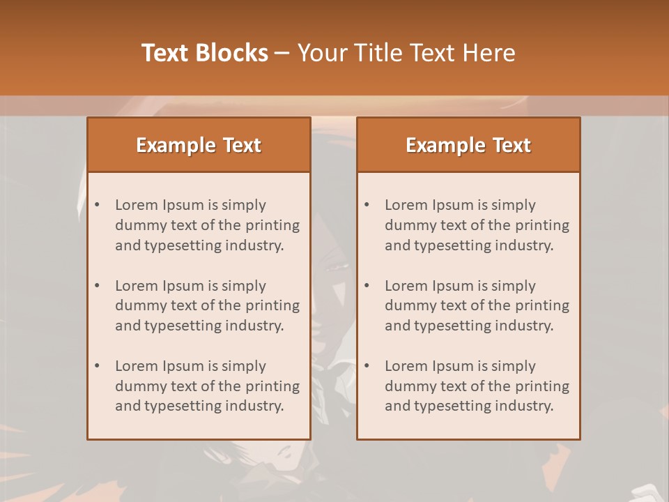 A Couple Of Anime Characters In Front Of An Orange Background PowerPoint Template