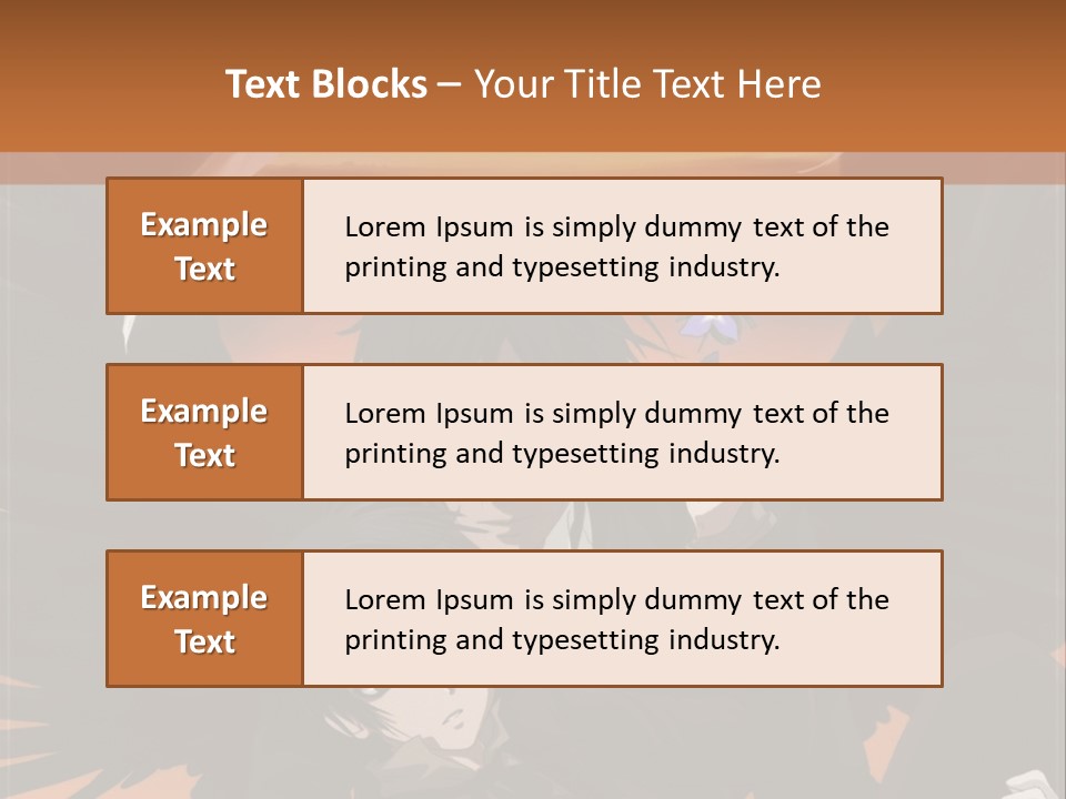 A Couple Of Anime Characters In Front Of An Orange Background PowerPoint Template
