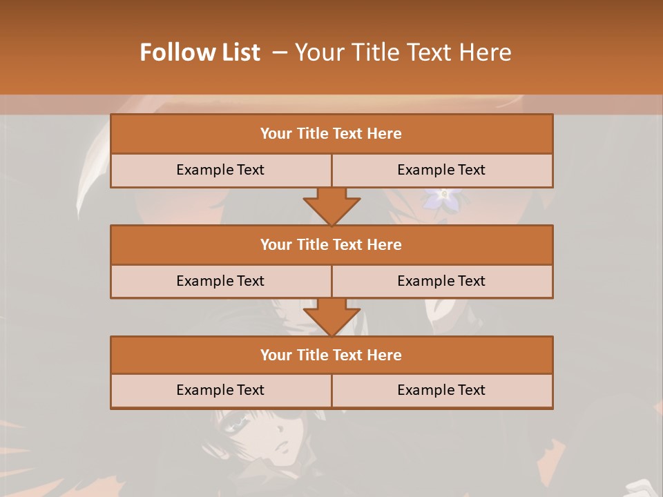 A Couple Of Anime Characters In Front Of An Orange Background PowerPoint Template