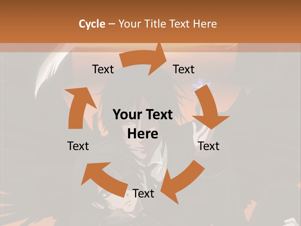 A Couple Of Anime Characters In Front Of An Orange Background PowerPoint Template