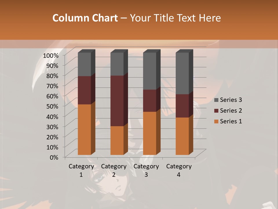 A Couple Of Anime Characters In Front Of An Orange Background PowerPoint Template