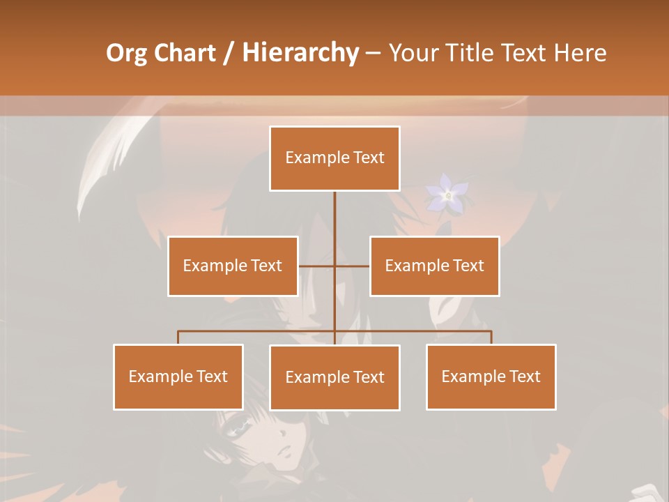 A Couple Of Anime Characters In Front Of An Orange Background PowerPoint Template