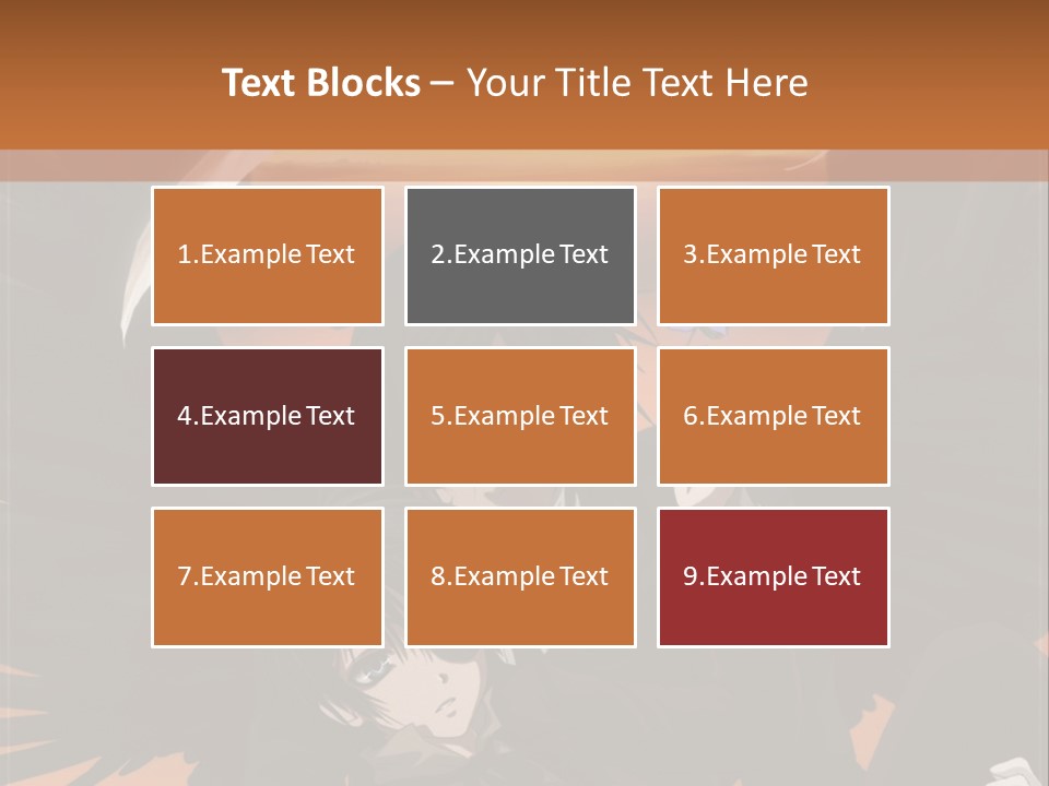 A Couple Of Anime Characters In Front Of An Orange Background PowerPoint Template