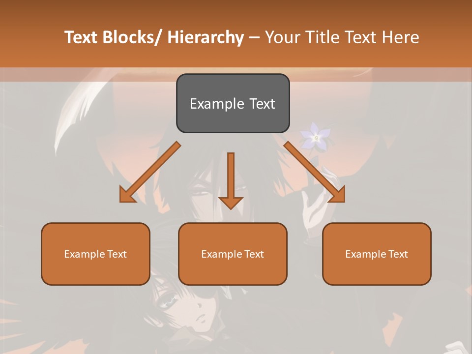 A Couple Of Anime Characters In Front Of An Orange Background PowerPoint Template