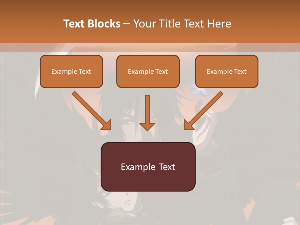 A Couple Of Anime Characters In Front Of An Orange Background PowerPoint Template
