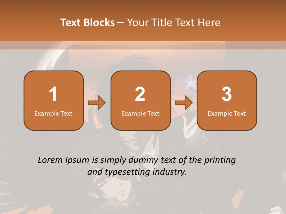 A Couple Of Anime Characters In Front Of An Orange Background PowerPoint Template