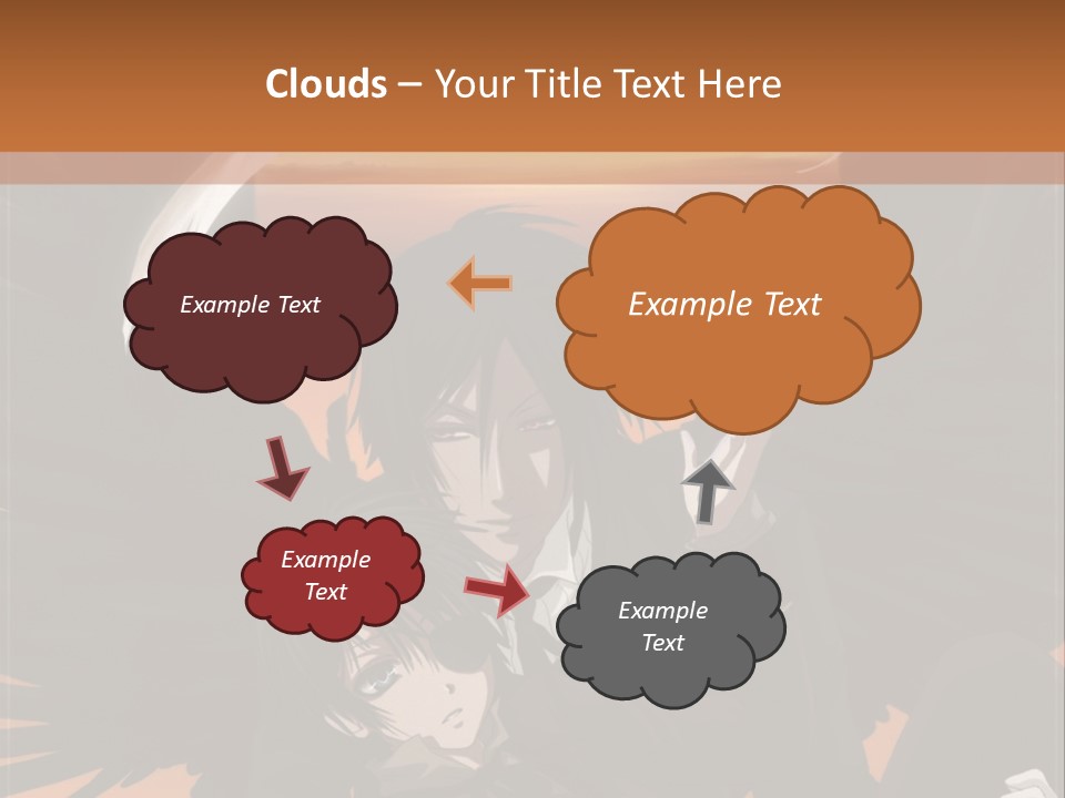 A Couple Of Anime Characters In Front Of An Orange Background PowerPoint Template