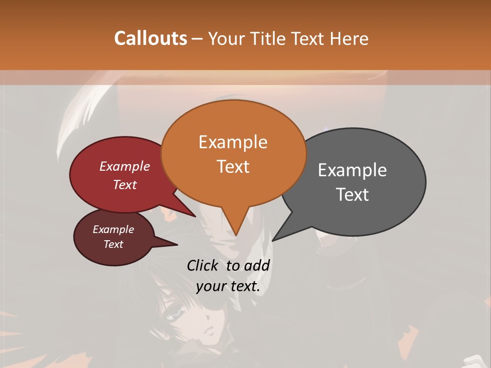 A Couple Of Anime Characters In Front Of An Orange Background PowerPoint Template