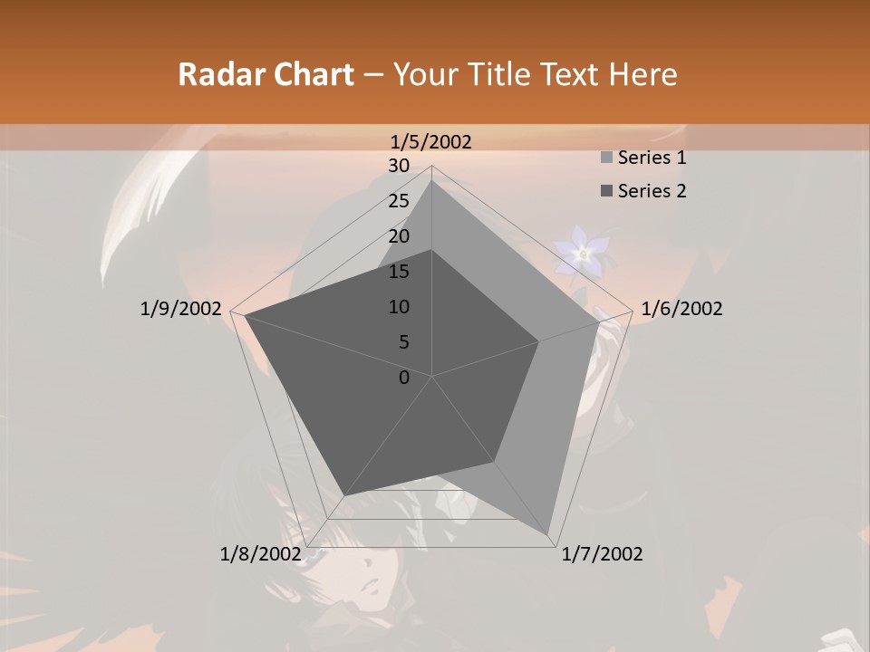 A Couple Of Anime Characters In Front Of An Orange Background PowerPoint Template