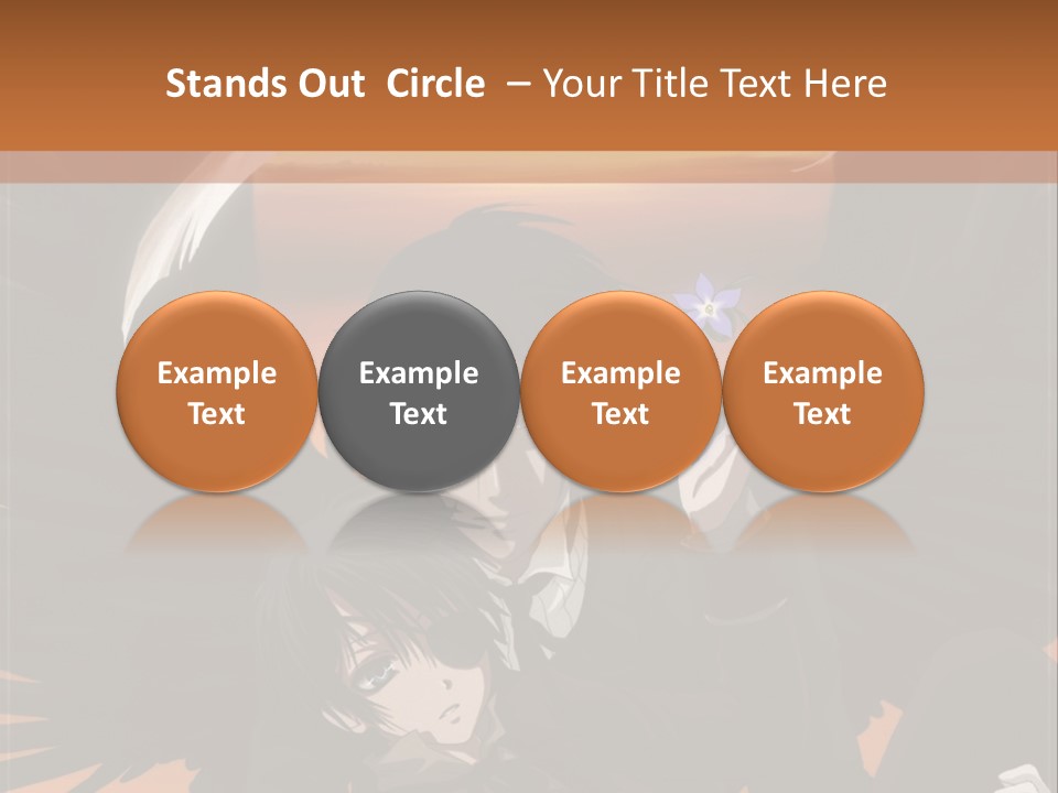 A Couple Of Anime Characters In Front Of An Orange Background PowerPoint Template
