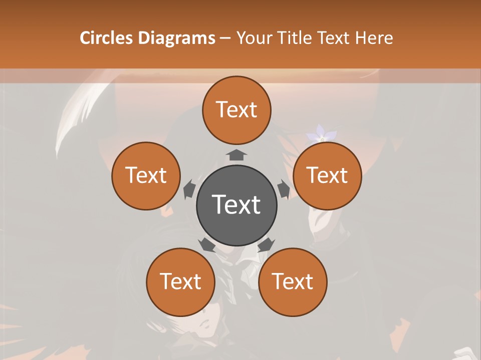 A Couple Of Anime Characters In Front Of An Orange Background PowerPoint Template