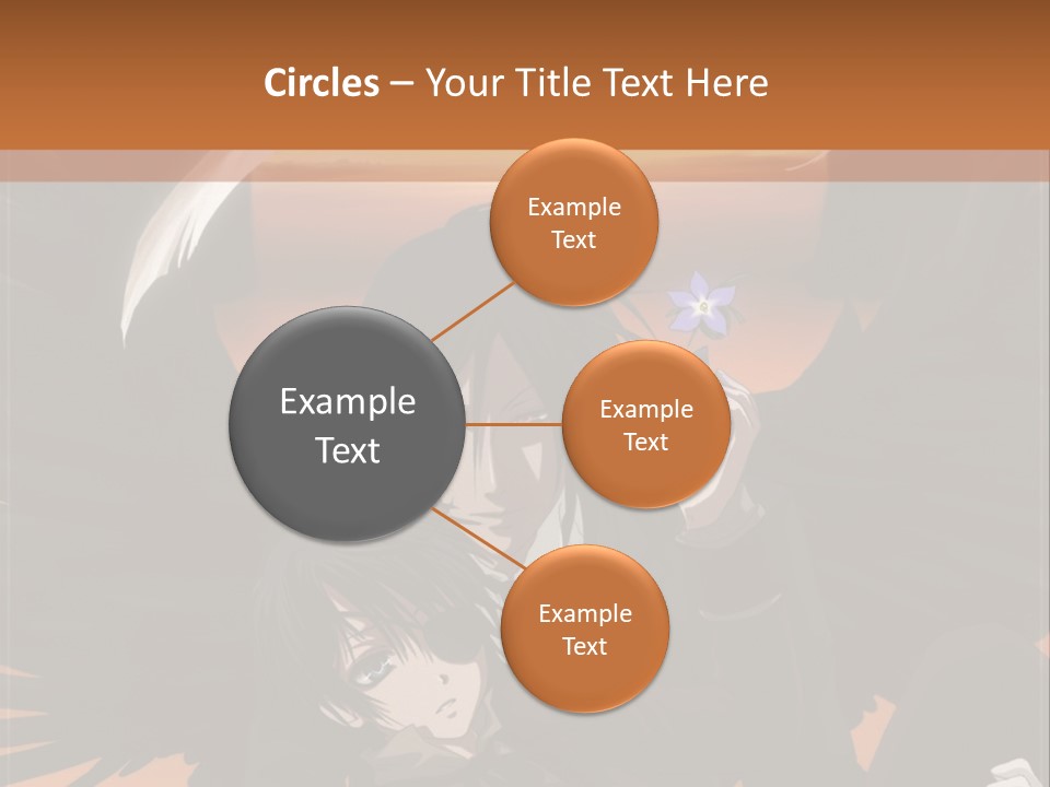 A Couple Of Anime Characters In Front Of An Orange Background PowerPoint Template