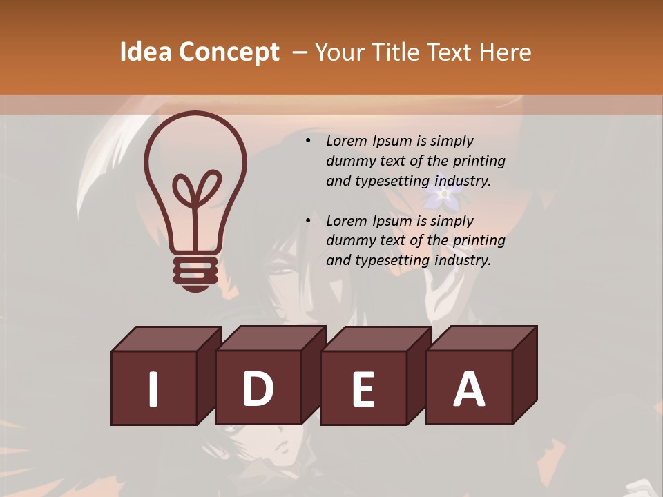 A Couple Of Anime Characters In Front Of An Orange Background PowerPoint Template