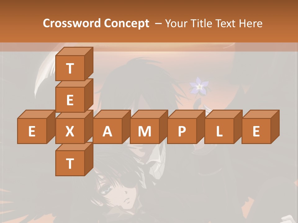 A Couple Of Anime Characters In Front Of An Orange Background PowerPoint Template