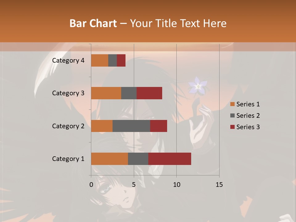 A Couple Of Anime Characters In Front Of An Orange Background PowerPoint Template
