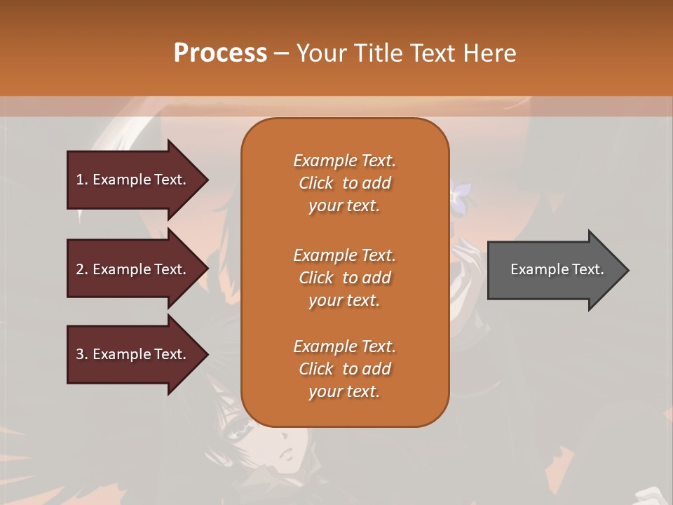 A Couple Of Anime Characters In Front Of An Orange Background PowerPoint Template