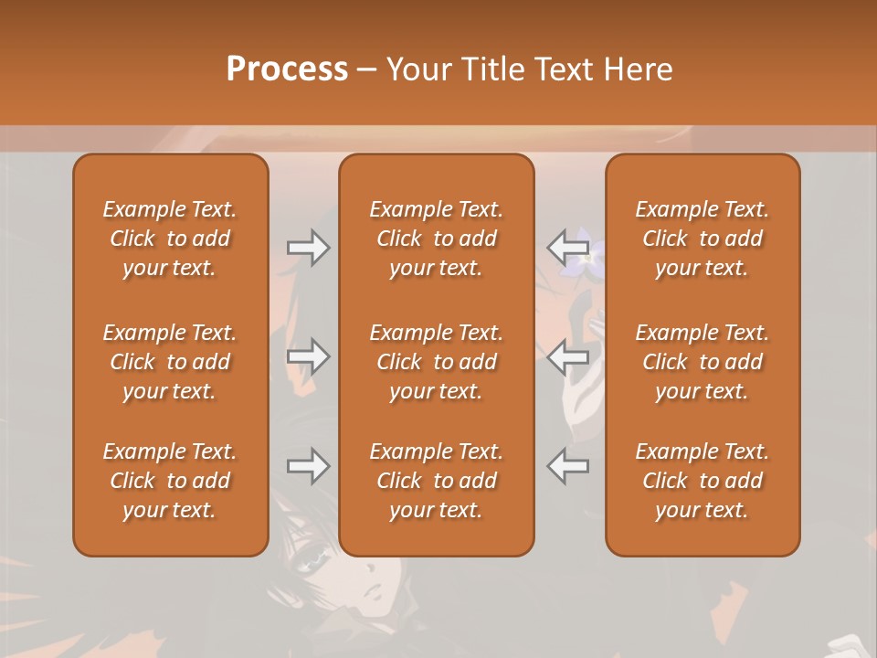 A Couple Of Anime Characters In Front Of An Orange Background PowerPoint Template