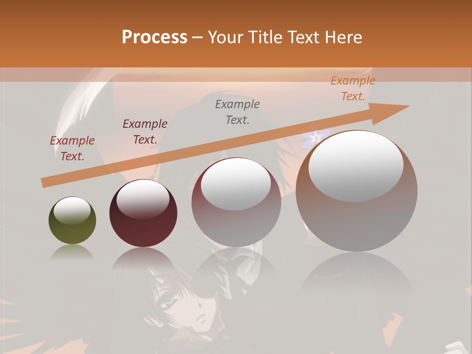 A Couple Of Anime Characters In Front Of An Orange Background PowerPoint Template