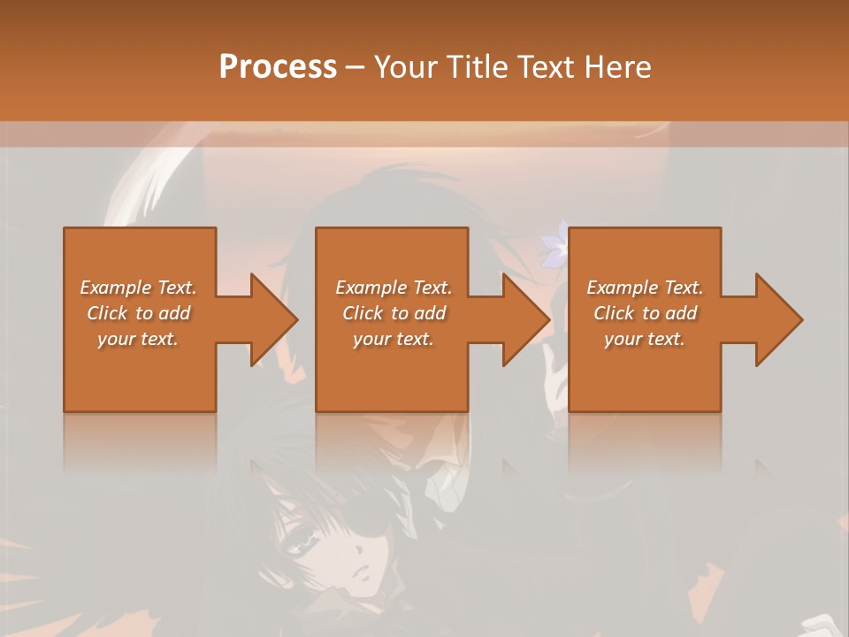 A Couple Of Anime Characters In Front Of An Orange Background PowerPoint Template