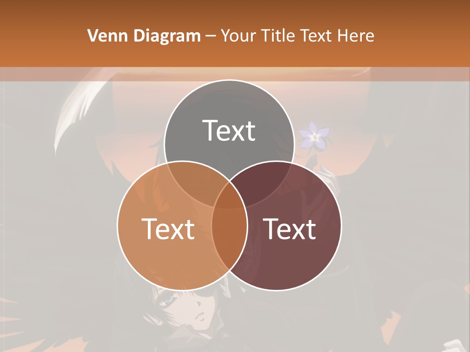 A Couple Of Anime Characters In Front Of An Orange Background PowerPoint Template