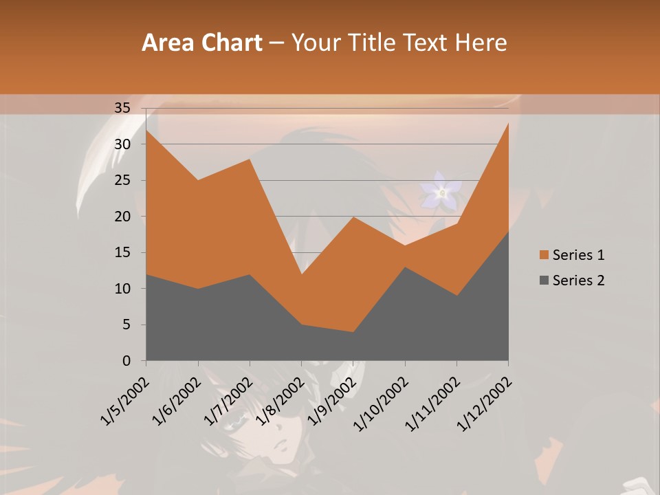 A Couple Of Anime Characters In Front Of An Orange Background PowerPoint Template