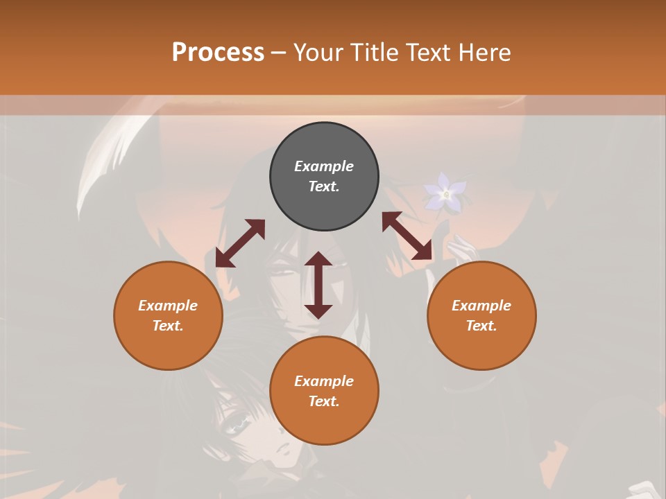 A Couple Of Anime Characters In Front Of An Orange Background PowerPoint Template