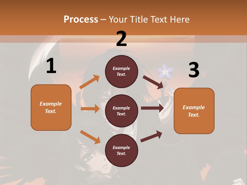 A Couple Of Anime Characters In Front Of An Orange Background PowerPoint Template