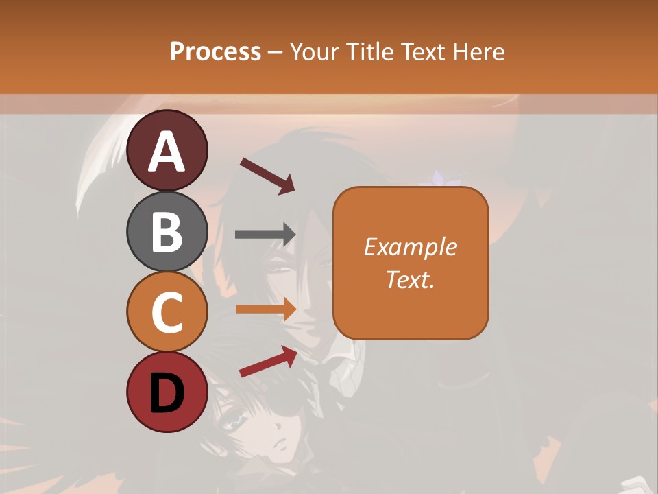 A Couple Of Anime Characters In Front Of An Orange Background PowerPoint Template
