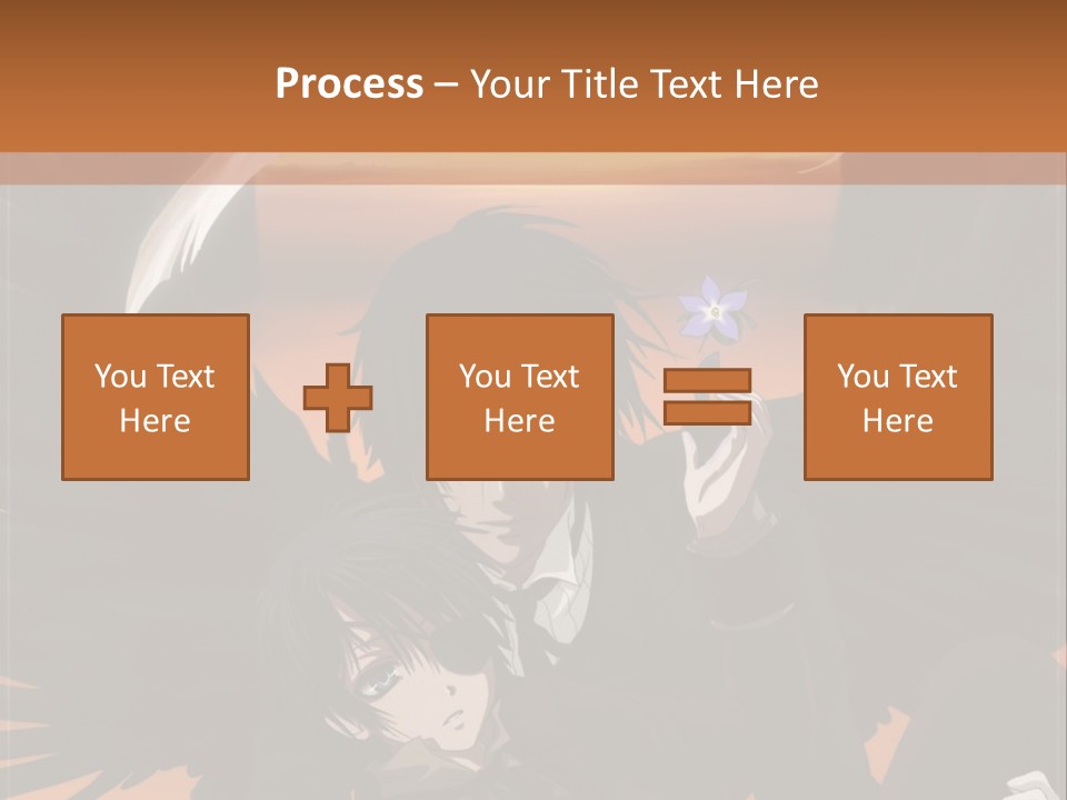 A Couple Of Anime Characters In Front Of An Orange Background PowerPoint Template