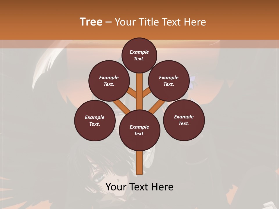 A Couple Of Anime Characters In Front Of An Orange Background PowerPoint Template