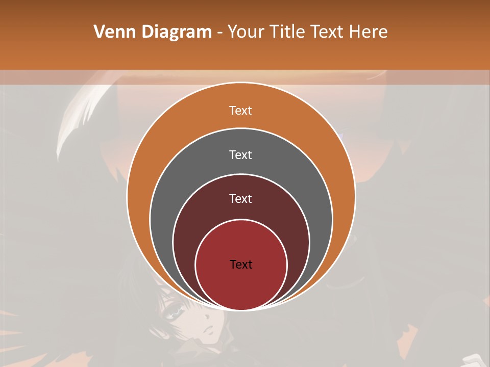 A Couple Of Anime Characters In Front Of An Orange Background PowerPoint Template