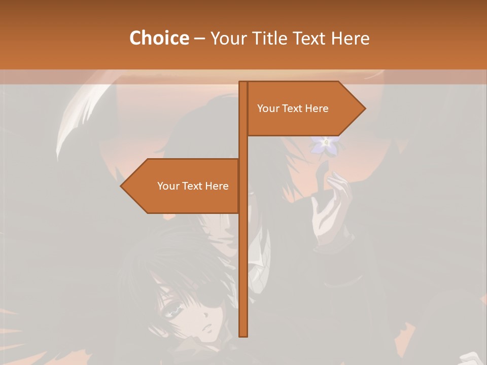 A Couple Of Anime Characters In Front Of An Orange Background PowerPoint Template